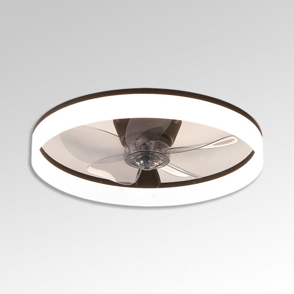 Modern Round Bladeless Ceiling Fan with LED Light and Remote Control-Shangdon